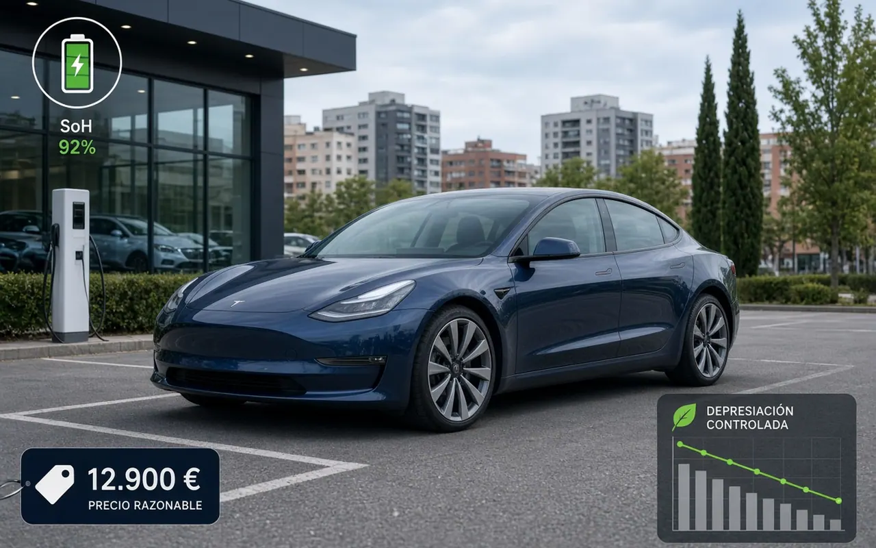 Coches eléctricos de ocasión en un concesionario